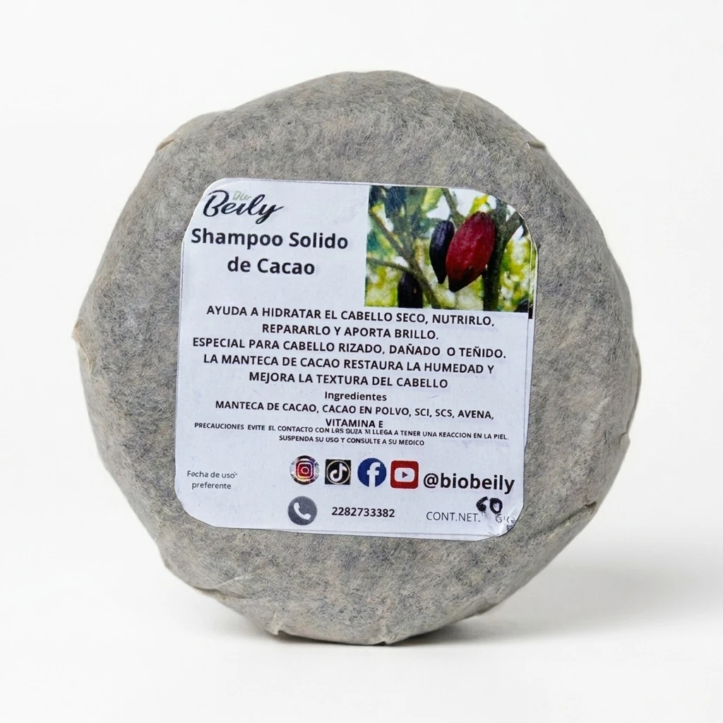 Shampoo Sólido de Cacao 60 grs